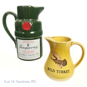 Wild Turkey and Tanqueray Ceramic Pitchers (2)