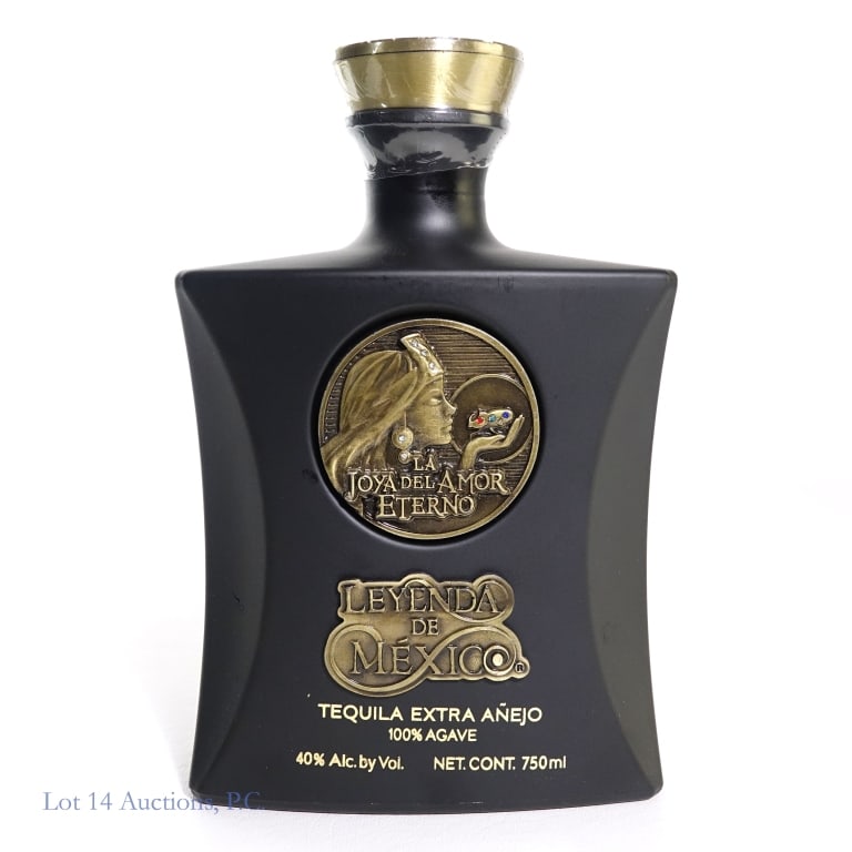 Leyenda de Mexico Extra Anejo Tequila: Leyenda de Mexico "La Joya del Amor Eterno" Extra Anejo Tequila, 80 Proof, 750 ml.