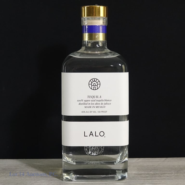 Lalo Azul Tequila Blanco: Lalo Azul Tequila Blanco (2023), 80 Proof, 750 ml, Bottle #K085451.