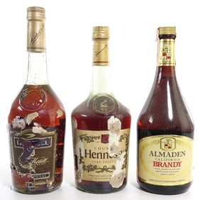 Hennessy, Martell VS Cognac & Almaden Brandy (3)*