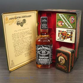 1980s Jack Daniel's Whiskey Card Tin Gift set