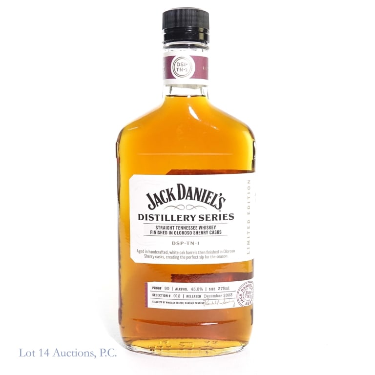Jack Daniel's Dis. Series Oloroso Sherry Whiskey: Jack Daniel's Distillery Series Oloroso Sherry Whiskey, 90 Proof, 375 ml, finished in oloroso sherry casks, Selection #12, Released: December 2023.