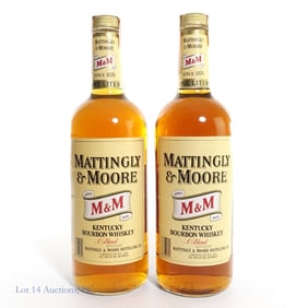 1980s Mattingly & Moore Bourbon (2, 1 Liter)