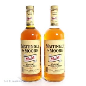 1980s Mattingly & Moore Bourbon (2, 1 Liter)