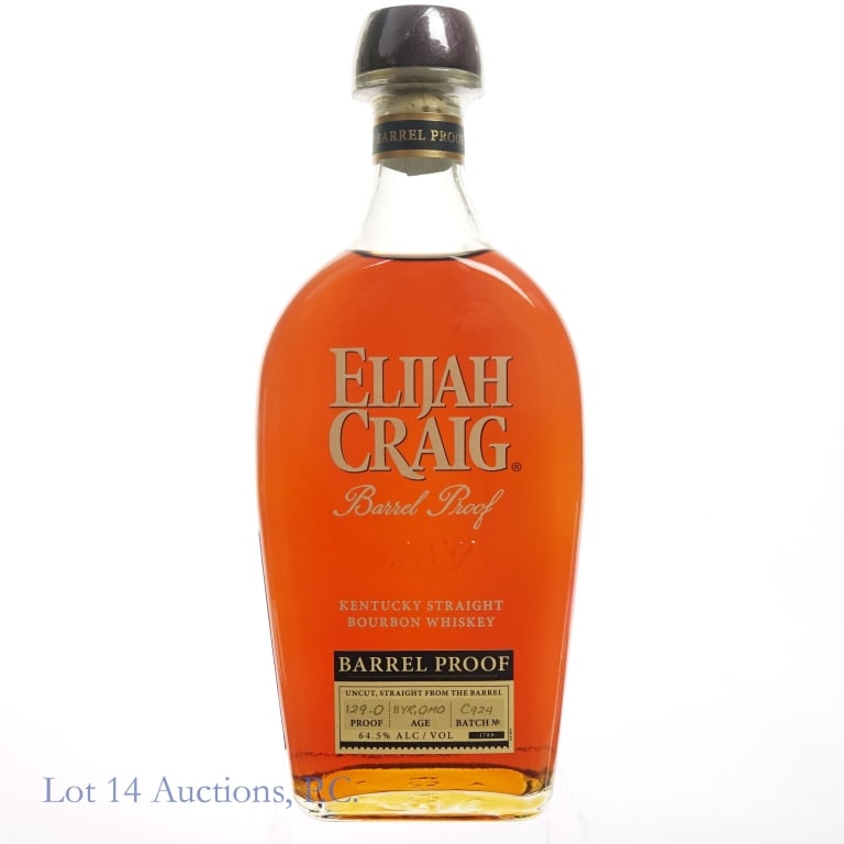 Elijah Craig 11 Yr Barrel Proof Bourbon (C924): Elijah Craig 11 Year Barrel Proof Bourbon, 129 Proof, 750 ml, Batch #C924, Bottled: September 2024.