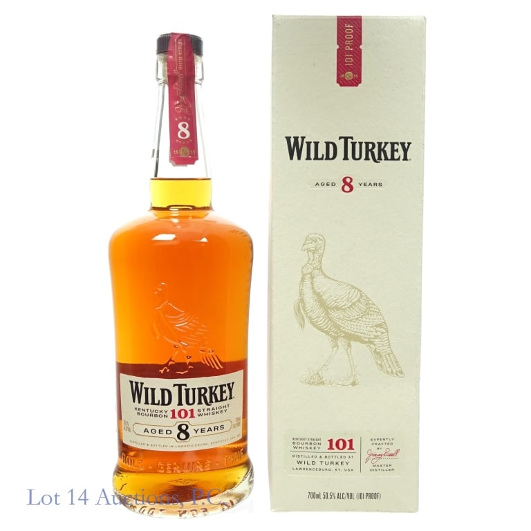 Wild Turkey 8 Year Bourbon (Japanese Export): Wild Turkey 8 Year 101 Bourbon, 101 Proof, 700 ml, Japanese Export, Box included.