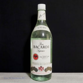 90s Bacardi Superior Silver Label Rum (1 Liter)
