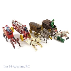 Cast Iron Wagons circa 1920's/30's (4)