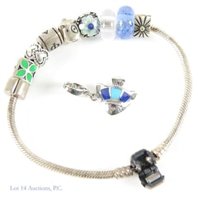 Pandora Sterling Silver Bracelet & Pendant