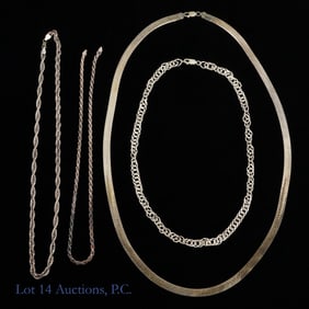 Sterling Silver Necklaces (3 + 1)