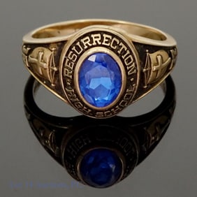 10K Y Gold Resurrection HS Class Ring (1977)