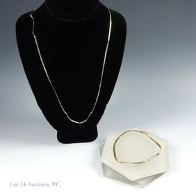 14K Y Gold Necklace & Bracelet (Rough)