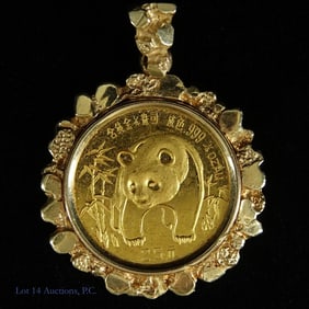 1986 1/4 oz Gold Panda in 14k Bezel