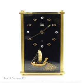 LeCoultre Mdl 2173 Chinoiserie Music Alarm Clock