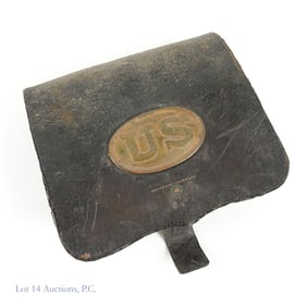 Illinois Made Civil War Leather Cartridge Box