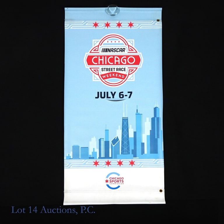 NASCAR Chicago Street Race Weekend Banner: Chicago Sports Commission NASCAR Chicago Street Race Weekend Banner (July 6-7) (24X47). Please see images for details regarding condition.