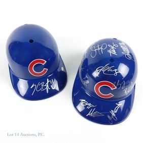 Chicago Cubs Team Multi-Signed Helmets (2)