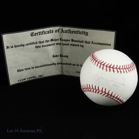 Jake Peavy Signed OML Baseball (Club Level COA)