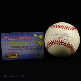 Harmon Killebrew Signed OML Baseball (MM COA)
