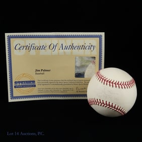 Jim Palmer Signed OML Baseball (Steiner COA)
