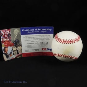 Warren Spahn Signed ONL Baseball (PSA/DNA COA)