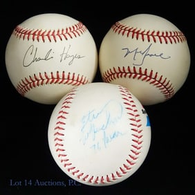 Grace / McMichael / Hayes Signed Baseballs (3)