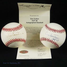 Don Sutton Signed OML Baseballs (COA) (2)