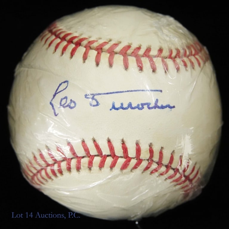 Leo Durocher Signed National League Baseball: Leo Durocher Autographed William D. White National League Baseball. Please see images for details regarding condition. Lot 14 makes the following guaranty on the autograph(s) in this lot: If, via phys