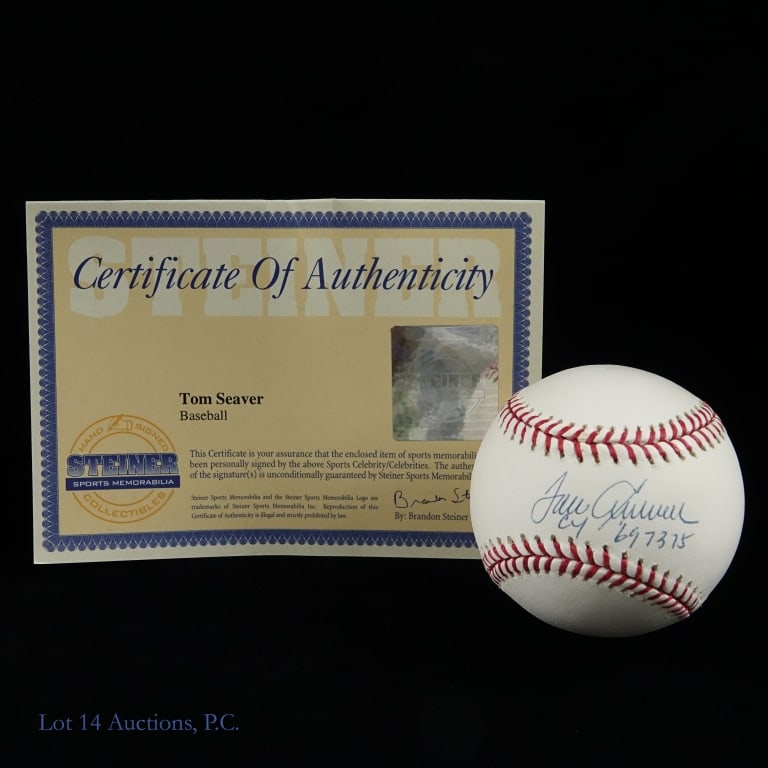 Tom Seaver Signed OML Baseball (Steiner/MLB COA): Tom Seaver Autographed Allen H. Selig Official Major League Baseball (Steiner/MLB COA). Please see images for details regarding condition.