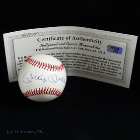 Mickey Mantle Signed Baseball (HSM COA)