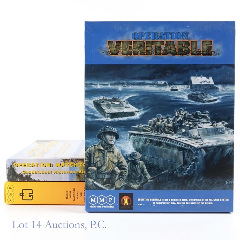 ASL Games, Un / Partial Punched (3): ASL Games, Un/Partial Punched (3). Unpunched or partially punched games for Advanced Squad Leader. Advanced Squad Leader Starter Kit #1; Operation Veritable, Historical Study #2; Operation WatchTower,