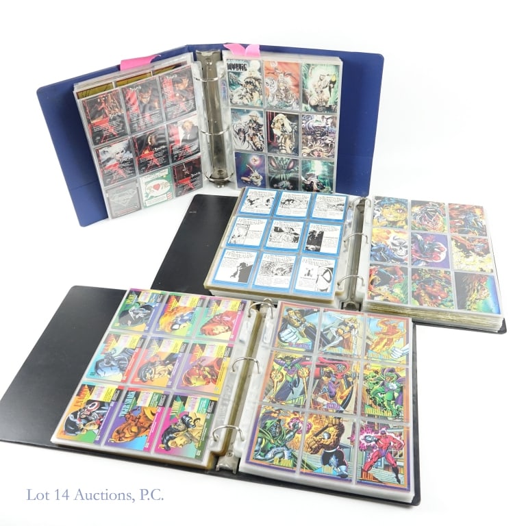 Comic & Cartoon Trading Cards, Holos (+1400): Comic & Cartoon Trading Cards, Holos (+1400). Large collection of comic and cartoon trading cards in sleeves. Items include: Lion King Series I & 2 sets; 1996 Comic Images Animal Mystic set with 3 GIT