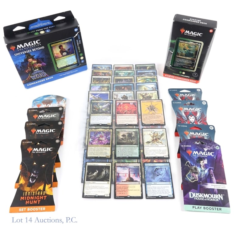 Magic The Gathering Boosters, Decks & Cards (+300): Magic The Gathering (MTG) Boosters, Decks & Cards (All Decks & Boosters Factory Sealed). Includes: Doctor Who Commander Deck (100 Card Deck - 50 New Cards, 10 Planechase, the first eight Doctors), Tok