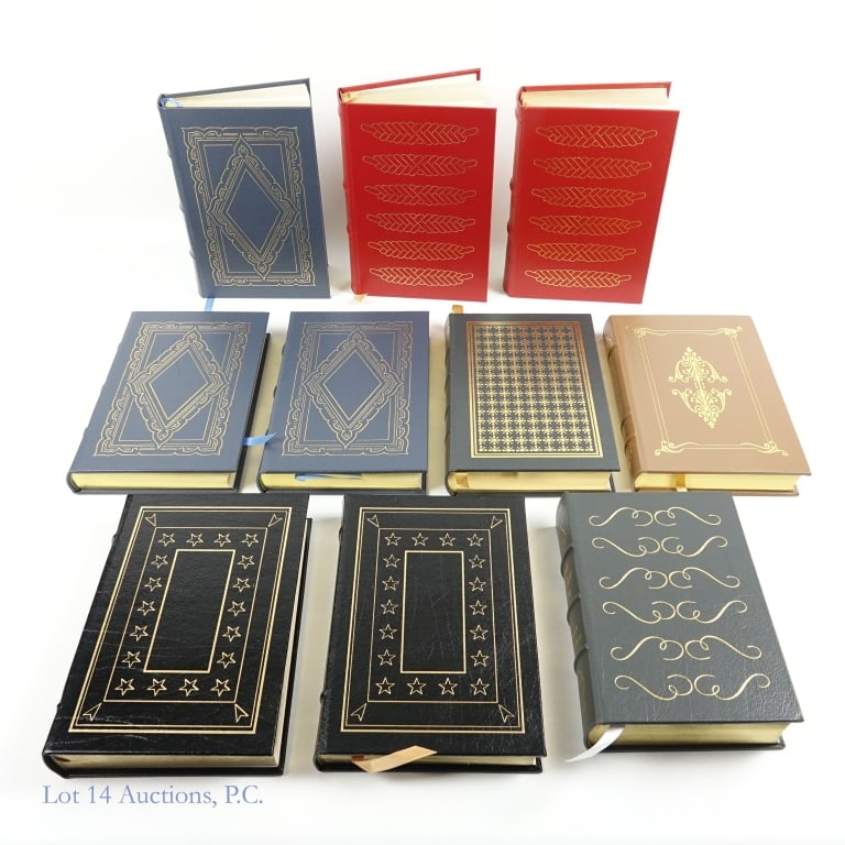 Jackson, Tyler, Polk, Taylor, Johnson & Hayes -10: Ten (10) various early United States Presidents' biographies from The Easton Press (Norwalk, Connecticut) and other approved publishing sources bound in genuine leather with most collectors note card 