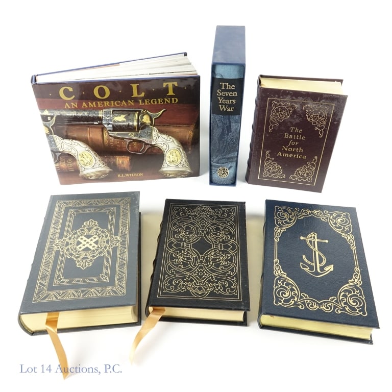 Military History Book Assortment (6): Six (6) classic military history and related books as follows: ---Francis Parkman, "The Battle for North America, 1889 Edited John Tebbel in 1948. (Easton release 2002); ---Julian S. Corbett, "The Sev