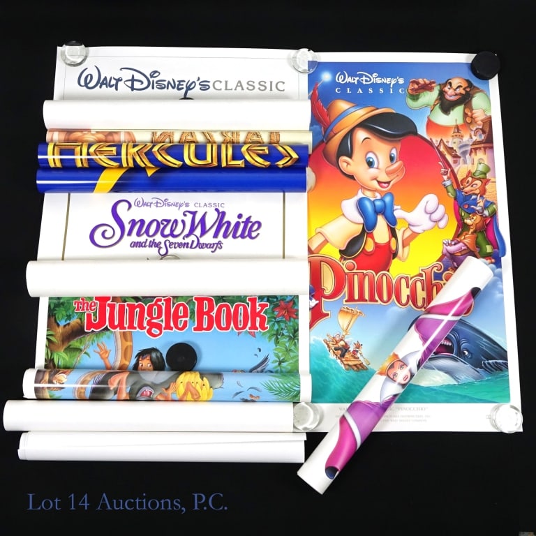 Disney Animated Film Movie Posters (1sh) (9): Walt Disney Animated Film Movie Posters (1sh) (9 Posters Total). Includes: (2x) Snow White And The Seven Dwarves, The Jungle Book, Sleeping Beauty, 101 Dalmatians, Hercules, Pinocchio, Tarzan, & Bambi