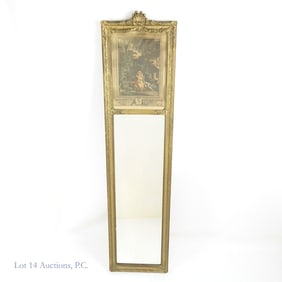 Trumeau Mirror w/ Jardinier Galant Print