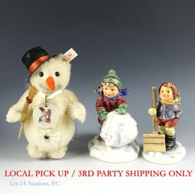Goebel Hummel Frosty Friends & Steiff Snowman LOCAL PICK UP OR THIRD PARTY SHIPPING ONLY.