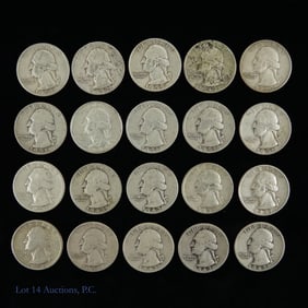 90%-Silver Washington Quarters ASW 3.6 Ozt. (20)
