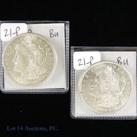1921 (P) USA Silver Morgan Dollars (BU) (2)