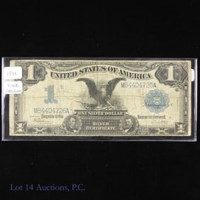 1899 USA $1 Silver Certif. Blue Shield LARGE NOTE