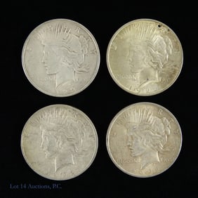 1922 USA 90%-Silver Peace Dollars (4)
