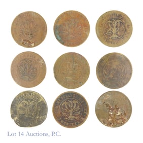 1903 China Hu Poo Copper 20 Wen Dragons (9)