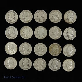 90%-Silver Washington Quarters ASW 3.6 Ozt. (20)