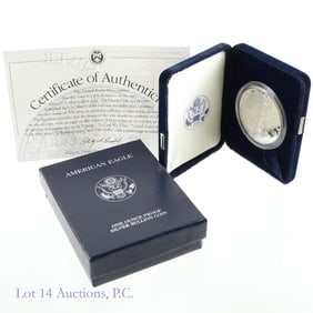 2000-P American Silver Eagle $1 with COA in OGP