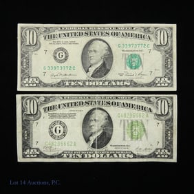 1928-B & 1981 USA $10 Fed. Reserve Notes (2)