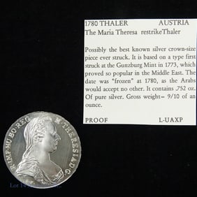 "1780" Vienna Silver Maria Theresa Thaler (GEM PR)