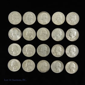 90%-Silver Washington Quarters ASW 3.6 Ozt. (20)