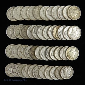 USA 90%-Silver Mercury Dimes (46)