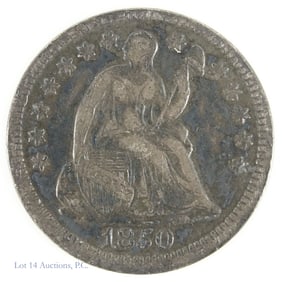 1850 USA Silver Liberty Seated Half Dime (VF+)